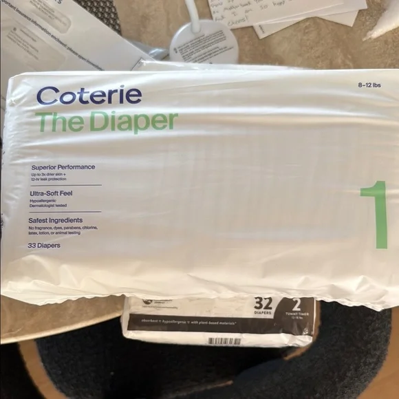 Diapers Coterie size 1 (box with 198) - Picture 2 of 4